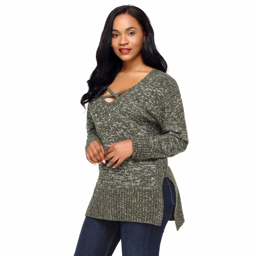 Buy spring autumn sweaters women fashion sexy v neck