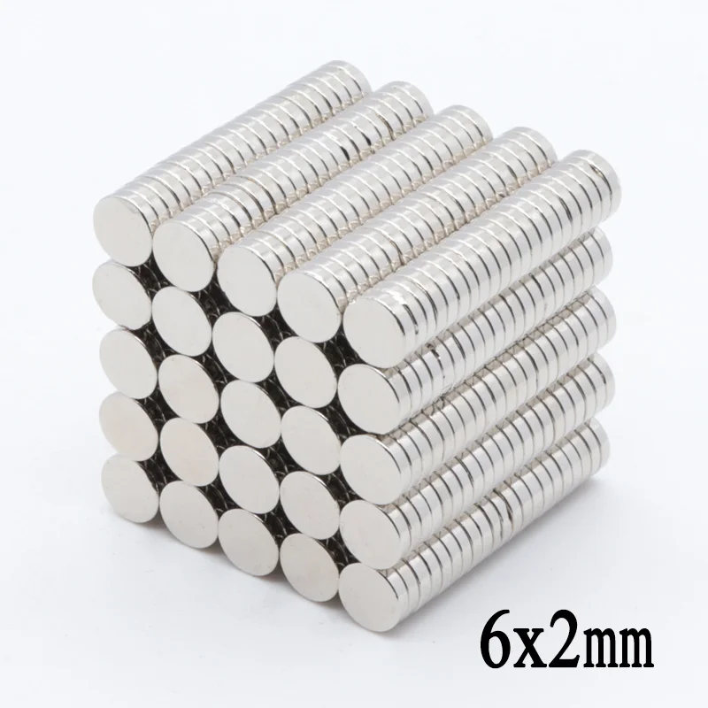 2000pcs 6x2 mm bulk small round NdFeB disk magnet diameter strong rare earth neodymium iron boron magnet