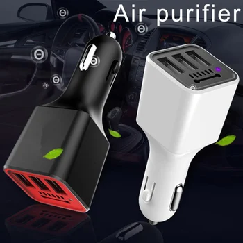 

2019 1 Pcs 3 USB Port Car Lighter Socket Charger Air Purifier Negative Ion Ionizer CSL88