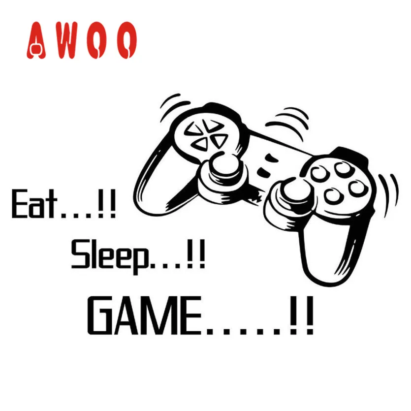 Настенные стикеры 2017 горячие новые Eat Sleep игры настенные наклейки для мальчиков