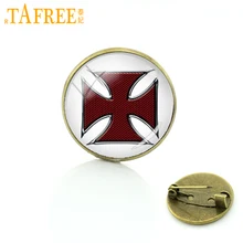 TAFREE de metal de vidrio pin Cruz maltesa los hombres de camisa de traje de placa vintage novedad Maya marroquí de los Celtics broches de Pharoah de T724