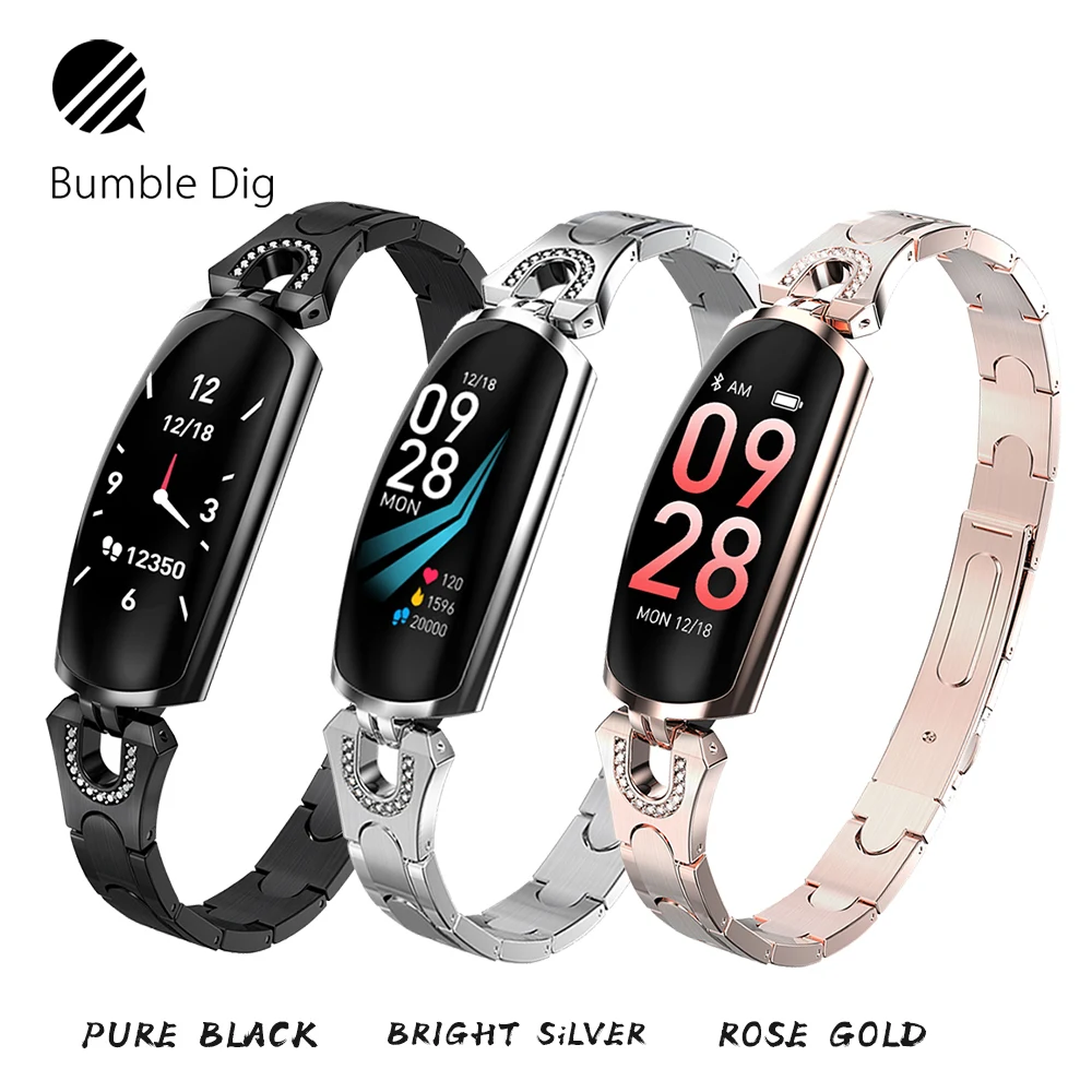 

AK16 New Women Lady Fashion Smart Wristband Fitness Tracker Heart Rate Monitoring Bluetooth For Android IOS Smart Watch Female