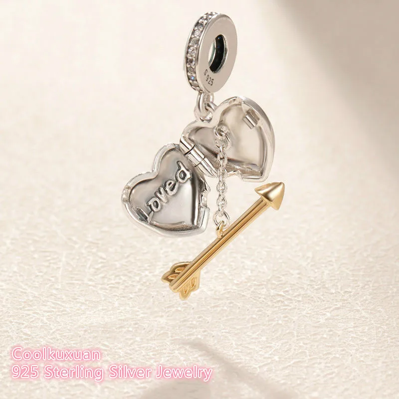 

2019 Valentine's Day Original 925 Sterling Silver Limited Edition Arrow of Love Charm, Clear CZ Fit Pandora Charms Bracelet DIY