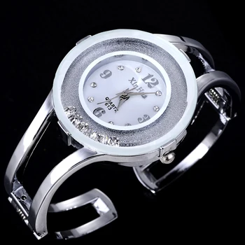 XINHUA Fashion Watches Women Stainless Steel Bracelet Bangle Rhinestone Luxury Party Dress Female Clock Relogios Feminino 2