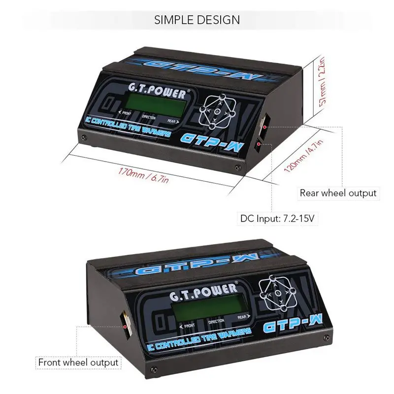 FATJAY GT power IC подогреватель шин ленточный нагреватель с ЖК-дисплеем для 1/10 размера RC Touring Car Pre-heat Rubber