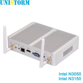 

Newest Intel Fanless Mini PC Celeron N3150 N3050 Quad Core 1.6~2.08GHz Windows 10 Mini PC Computer HDMI WiFi Dual LAN TV Box