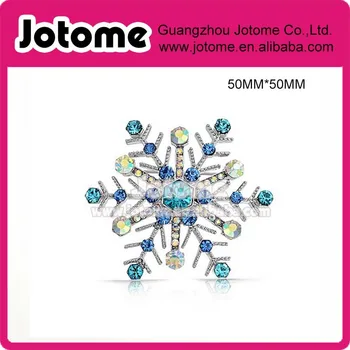 

Fashion Aqua Snowflake Pin Brooch with Light Blue rhinestone