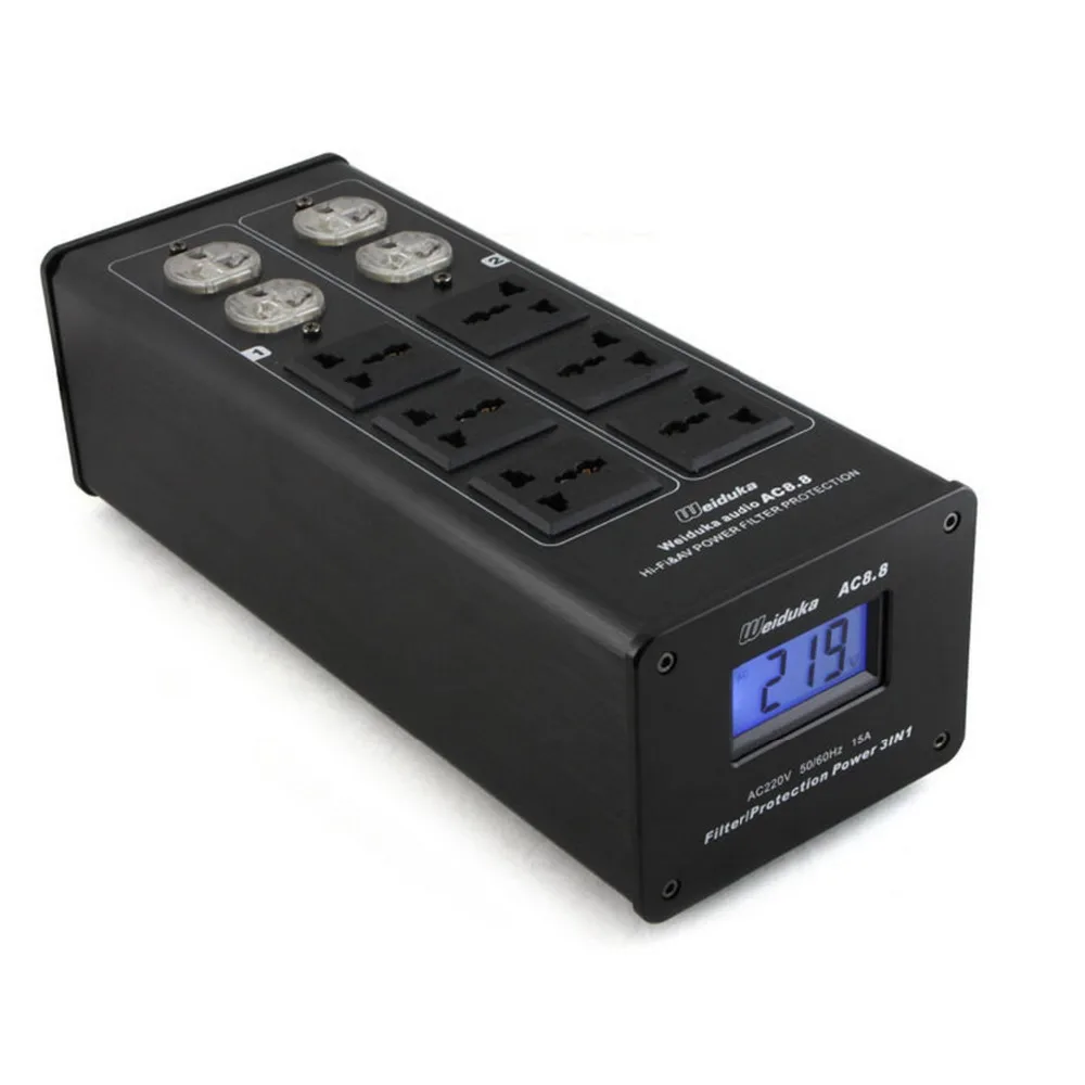 Weiduka AC8.8 10way 3000W 15A Hi-End Universal Power Filter Audio AC Power Socket