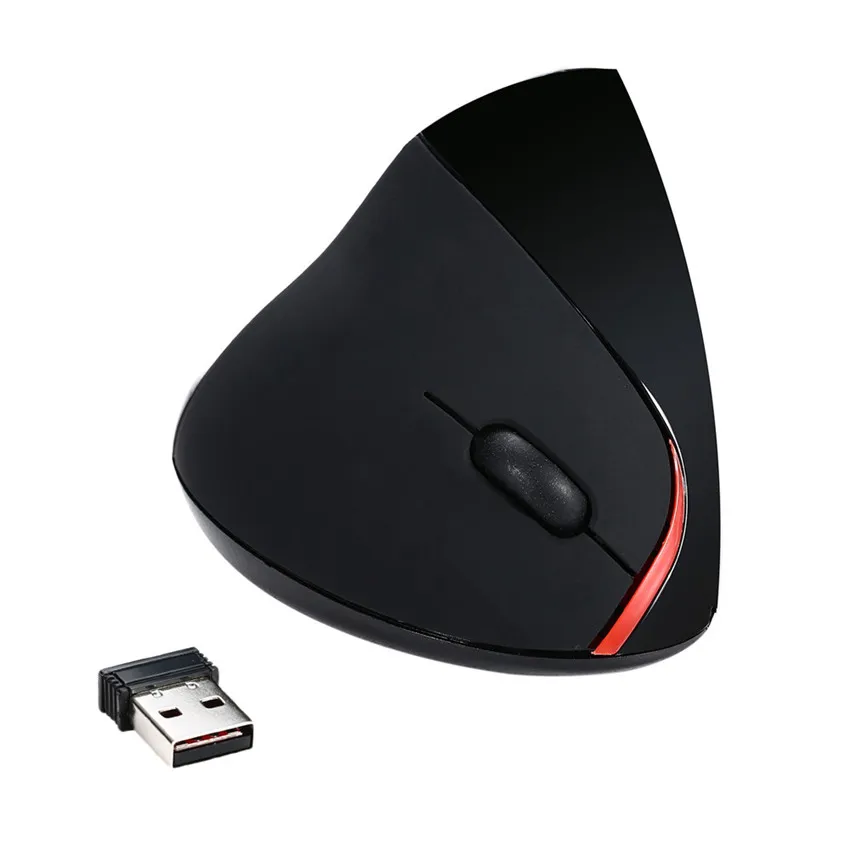 E5 Mecall модная игровая мышь, Новая беспроводная мышь 2,4 ГГц, эргономичный дизайн, вертикальная мышь 2400 dpi, USB мыши для ноутбука - Цвет: Черный