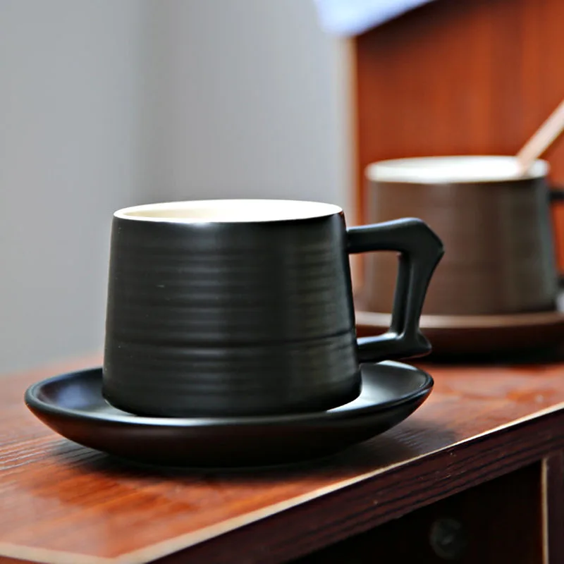 GLLead модная керамическая кофейная чашка с блюдцем 200 мл зеленые чайные чашки для завтрака молочная чайная чашка из фарфора для креативных напитков
