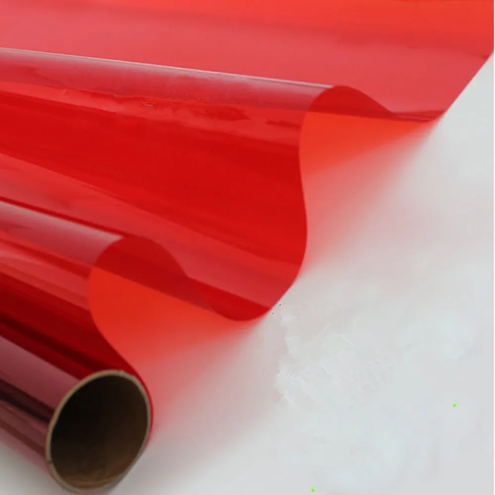 SUNICE Red Stained Embossed Clear decorative Window Films Vinyl