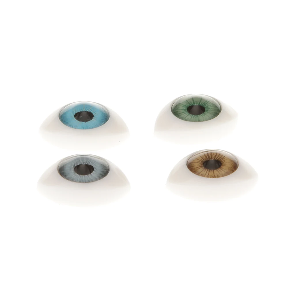 8Pcs/Lot 4 Color Oval Hollow Back Plastic Eyes for Doll Animal Toy Mask DIY 9mm