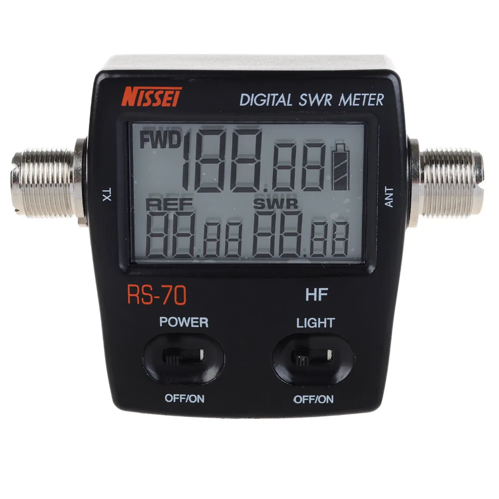 Новый RS 70 цифровой SWR/Мощность метр HF 1 6 60 МГц 200 Вт M Тип разъем КСВ Мощность для иди