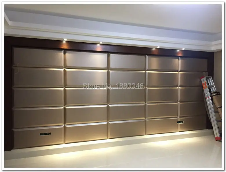 

New items Europe Style 3D leather panel wall leather panels acoustic panel Home decoration sofa TV Room for wall 6pcs 90*30*5CM