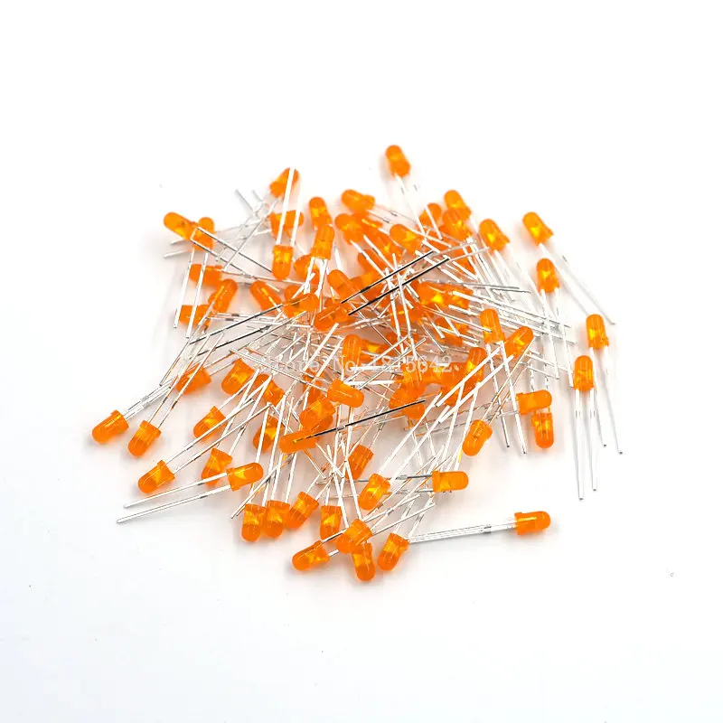 

200PCS 3mm LED Orange Light-emitting Diode Feet Long 16-18mm DIP Led Diode Orange Colour NEW