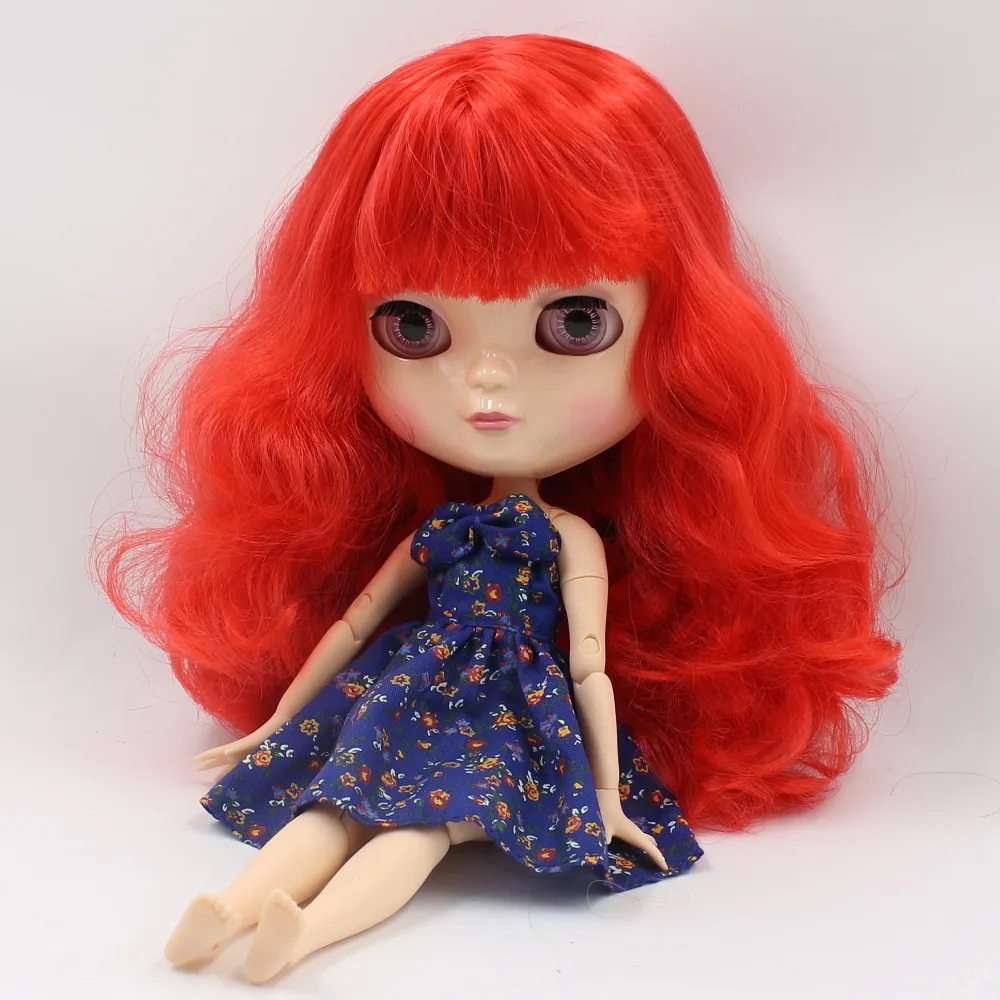 Free shipping blyth doll icy licca body BL1061 red wavy hair natural skin joint azone body small chest 1/6 30cm gift toy Free shipping blyth doll icy licca body BL1061 red wavy hair natural skin joint azone body small chest 1/6 30cm gift toy