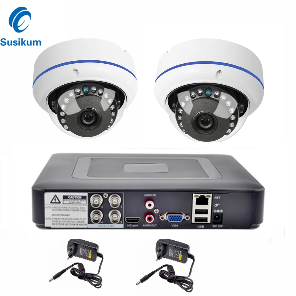 

Video surveillance kit With 2PCS 2MP 1080P 1.7mm Lens Fisheye Dome CCTV Camera 180 Degree AHD DVR Cctv system