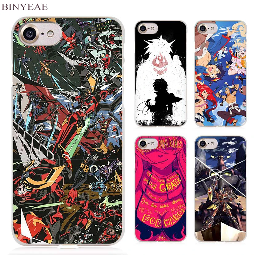 

BINYEAE Tengen Toppa Gurren Lagann Clear Cell Phone Case Cover for Apple iPhone 4 4s 5 5s SE 5c 6 6s 7 Plus