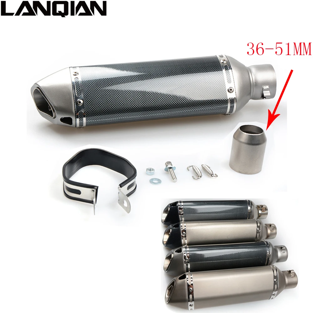 38-51 MM de fibra de carbono de la motocicleta escapar modificado mufla tubo de Escape para HONDA CB600F CBR600F CBR650F CB650F CB599 CB600 CB500