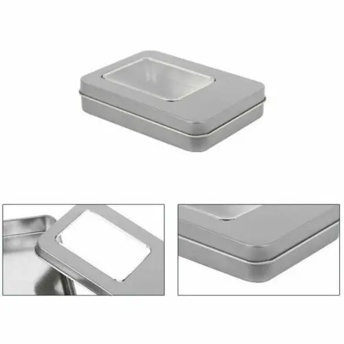 

Small Metal Storage Box Tin Silver Storage Box Case Organizer For Money Coin Candy Key