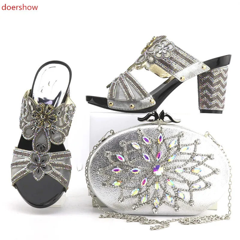 Buy doershow silver Shoes and Matching Bags Italian Shoes and Bags To Match