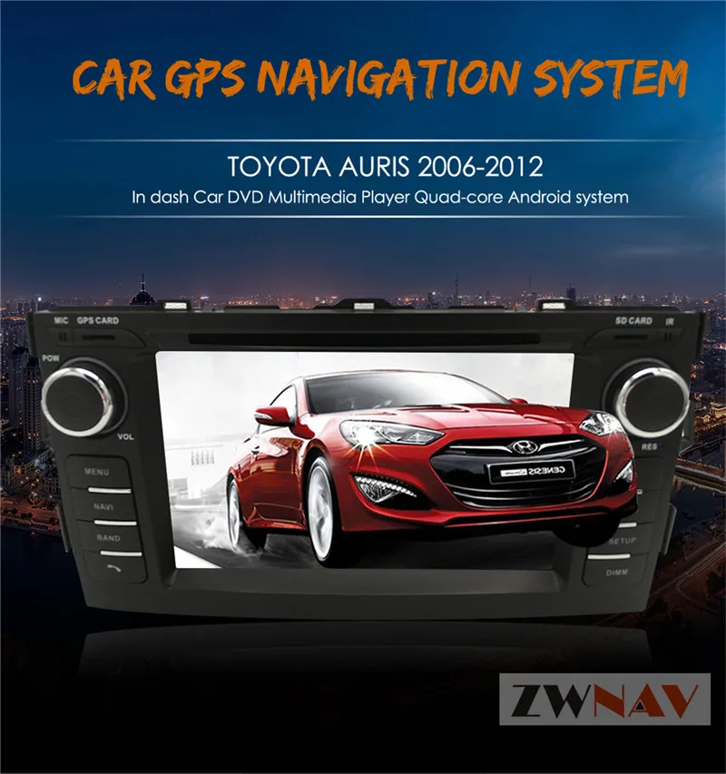 Sale Android 8.0 4GB+32GB Car GPS Navigation DVD Player 2din car radio stereo display headunit For TOYOTA AURIS 2006-2012 0