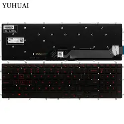 НОВЫЙ США клавиатура для ноутбука Dell Inspiron игровой 15-7567 клавиатура красная подсветка без рамки
