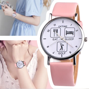 

2018 New Fashion 1pc Eat Sleep Golf Design Wristwatch Black and White image part of the Eat Sleep Range Unusual Gift Watches