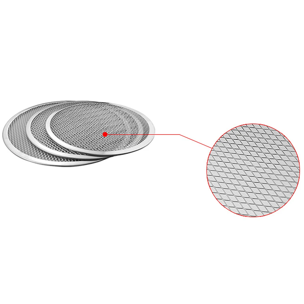 6/7/8/9/10/11/12/13/16 Inch Pizza Pan Aluminum Thicken Non-stick Net Round Pizza Mesh Pan Baking Tray Kitchen Tool
