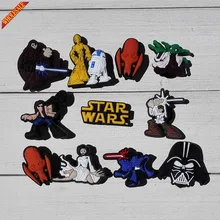 Новинка, 11 шт./лот, Звездные войны, ПВХ, подвески для обуви, для полос, Croc JIBZ& обувь с отверстиями, аксессуары для обуви, для детской вечеринки