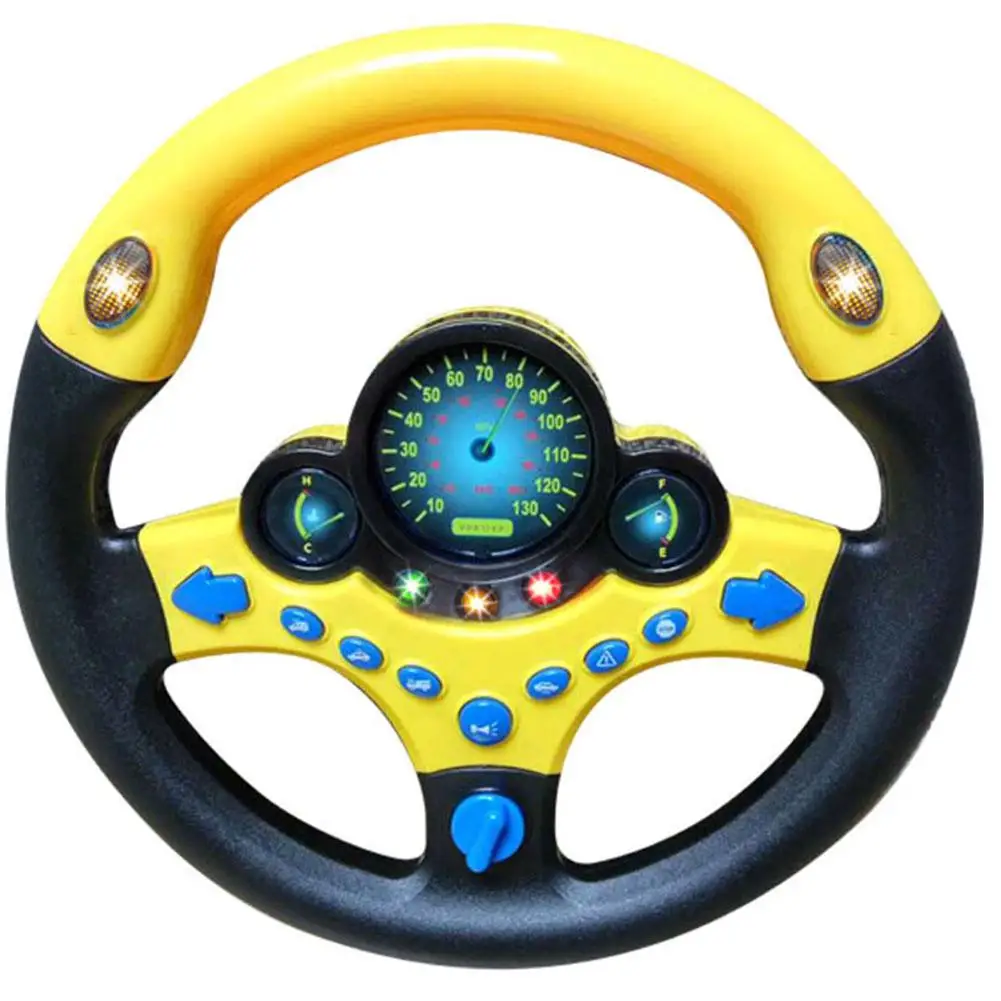 None Baby Musical Simulation Steering Wheel with Light Developing Educational Toys for Children Birthday