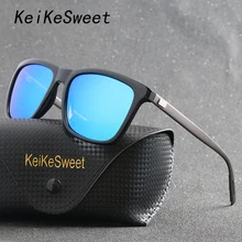 KeiKeSweet поляризационные алюминиевые магниевые рамки лучей UV400 Солнцезащитные очки Мужские брендовые дизайнерские Винтажные Солнцезащитные очки для вождения с чехлом