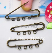 Free shipping Long 50mm 4 Loops Kilt Pins Brooch Findings