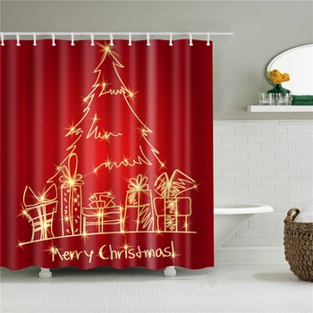 

festival screen for living room christmas decorations for home polyester waterproof bathroom shower curtain set with hooks