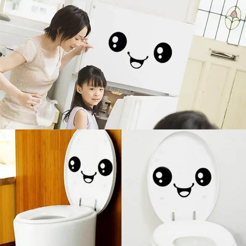 

Funny Stylish Smiling Face Bathroom DIY Decal Vinyl Toilet Sticker Art Wall Paper Decor Cute Stickers Home Decor D0235