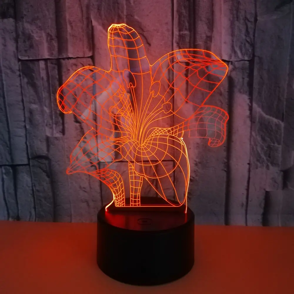 GAOPIN пульт дистанционного управления 3D светодиодный USB растения лилии цветы в