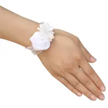 Подгонянная Свадебная лента для запястья невесты имитация розы бутоньерка на запястье для подружки невесты цветочное украшение Свадебная вечеринка SW1380-S