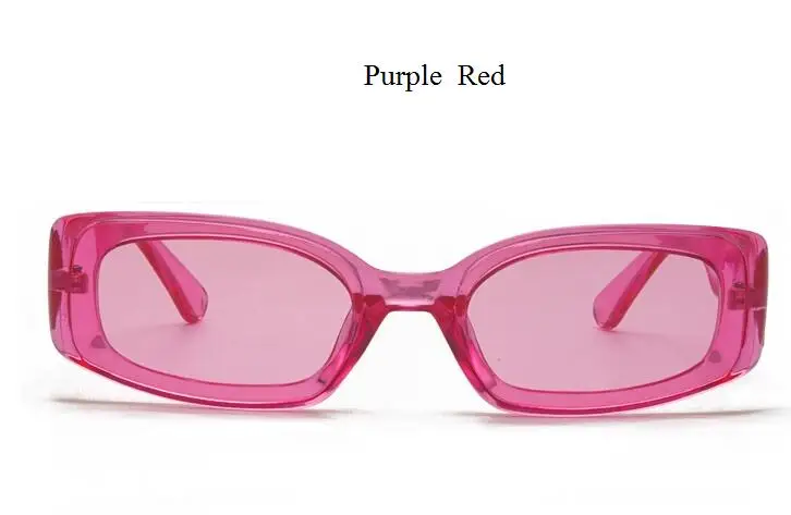Новинка, яркие цвета, толстая рамка, брендовые дизайнерские солнцезащитные очки квадратной формы, женские и мужские очки, прозрачный розовый голубой солнцезащитные очки, очки Feamel - Цвет линз: Purple Red
