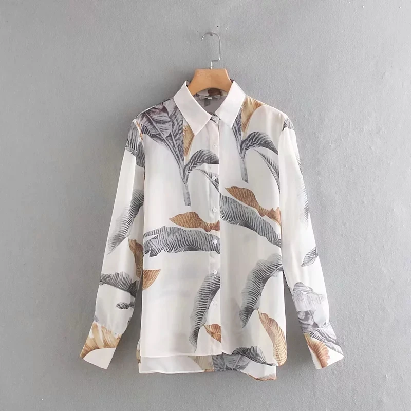 Женская винтажная шифоновая рубашка повседневная короткая блузка с длинной