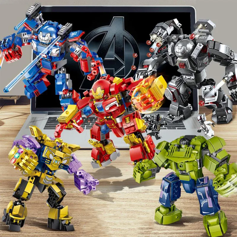 Us 1241 27 Offlegoinglys Marvel Super Hero Thanos Hulk Ironman War Machine Buster Mecha Block Avenger Endgame Hulkbuster In Blocks From Toys