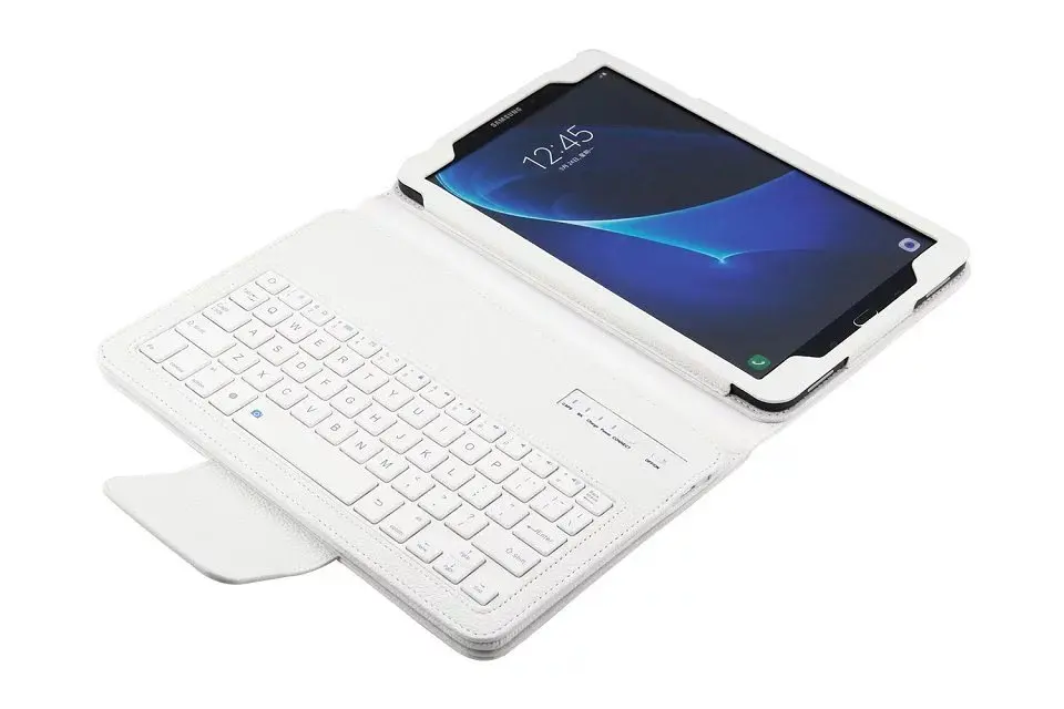 Magnetically Detachable ABS Bluetooth Keyboard Portfolio PU Leather Case Cover For Huawei MediaPad