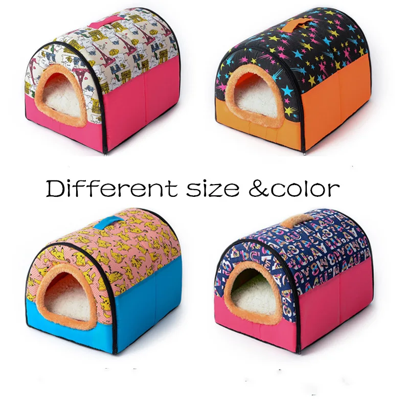 

Dog House Nest with Mat Foldable Pet Dog Bed Winter Warm Pet Heated Mat Small Dog Puppy Kennel House Sleeping Bag