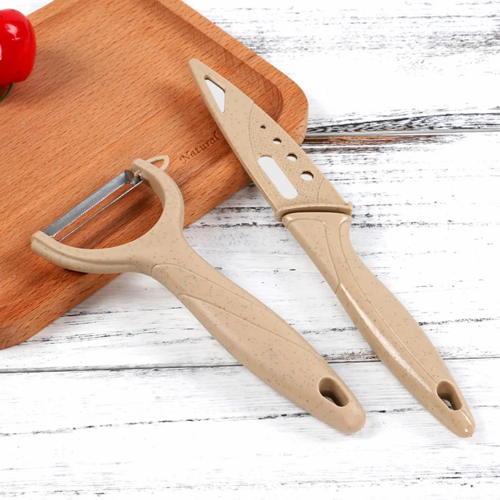 

Two Pieces Suit Kitchen Supplies Wheat Straw Fruit Knife Multipurpose Melon 65 g