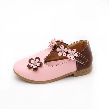 

2018 New Children's Girl PU Shoes Elegant Flower Diamond Princess Dance Casual Shoes Soft Kids Baby Shoes