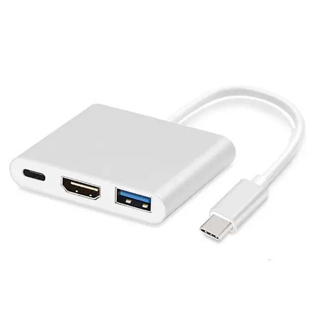 Adaptador HDMI para MacBook Air Pro, HUB USB tipo C a HDMI 4K, puerto USB  3,0 con USB C, entrega de energía, para Samsung|Concentradores USB| -  AliExpress