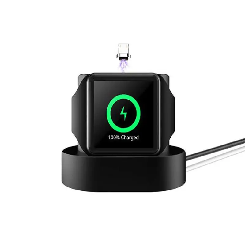 4-in-1 Charging Dock Silicone Charging Holder For iWatch / Airpods With Data Cable Snon-slip Waterproof Scratch-resistant