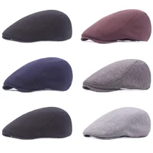 Мужская однотонная хлопковая таксистка плюща для вождения плоская шляпа Newsboy Гольф-берет наружная Кепка HATCS0502