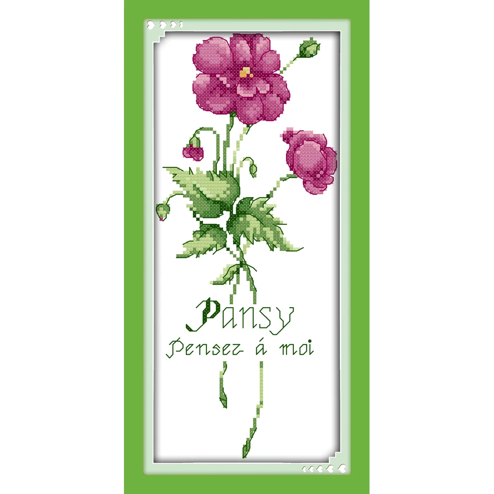 Everlasting love Pansy китайские наборы для вышивки крестиком экологический хлопок прозрачный штампованный Печатный 11CT 14CT DIY подарок рождественские украшения