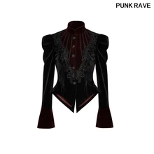 Узор вышивка украшения сплайсинга и резные пуговицы Тонкий саржа широта вельвет пальто Готический ножничный хвост куртка Y-769