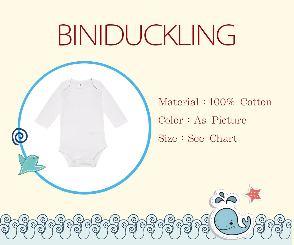 Biniduckling 3 шт. новорожденных детская одежда одноцветное Цвет высокое Качественный Хлопок Одежда для маленьких мальчиков и девочек Детские Комбинезоны для малышек костюм комбинезон